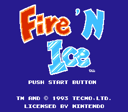 Fire 'n Ice title screenshot